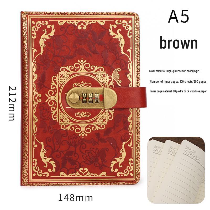 Secure A5 Password Diary & Creative Office Planner with Lock