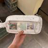 Pencil Case Star Design Extra Large Capacity Zipper Closure Pencil Pouch with DIY Storage Transparent Window School Supplies