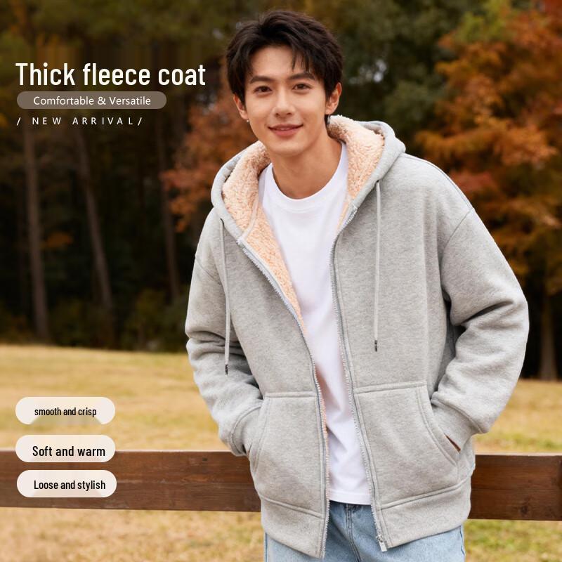 Baleno Men's Plush Lamb Fleece Lined Hooded Jacket