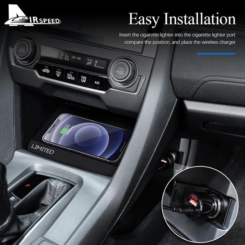 Car Wireless Charger for Honda Civic X 10th 11th Gen 2016- Accessories Mobile Phone Fast Charging Holder 15W Charger Board
