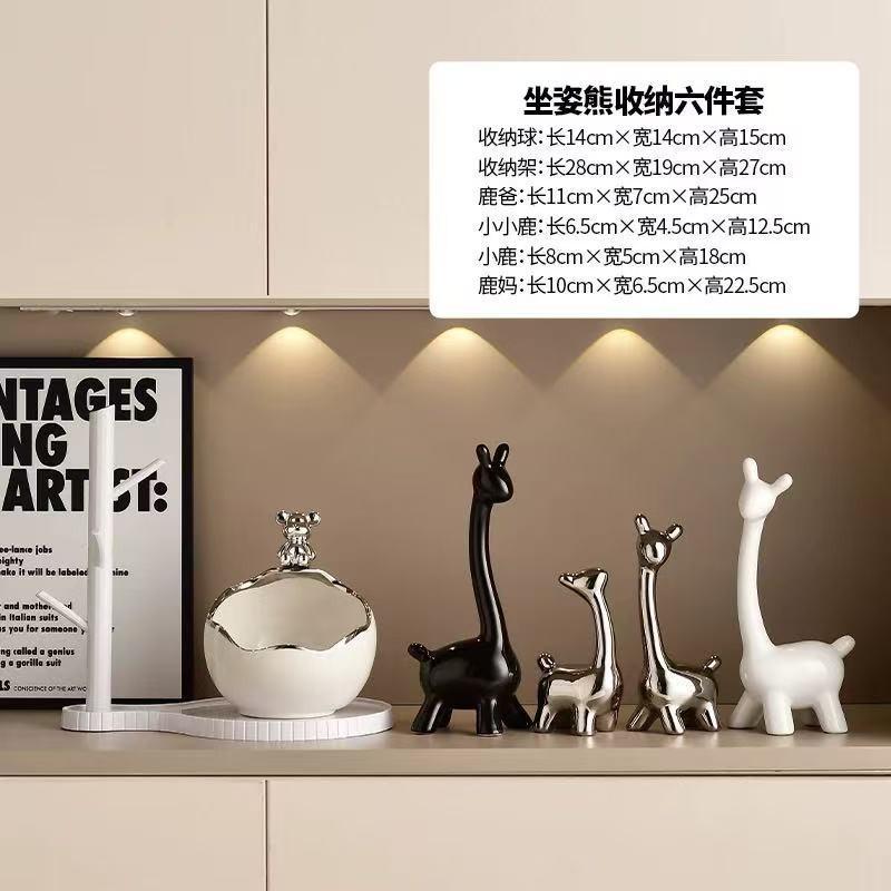 Ceramic Bear Decorative Organizer Entryway Shelf Key Holder Nordic Style Home Decor
