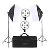 Studio Photography Kit Softbox Lighting Set with 50x70cm Softbox * 2 + 4in1 Bulb Socket * 2 + 2M Light Stand * 2 + Carrying Bag for for Studio Portrai