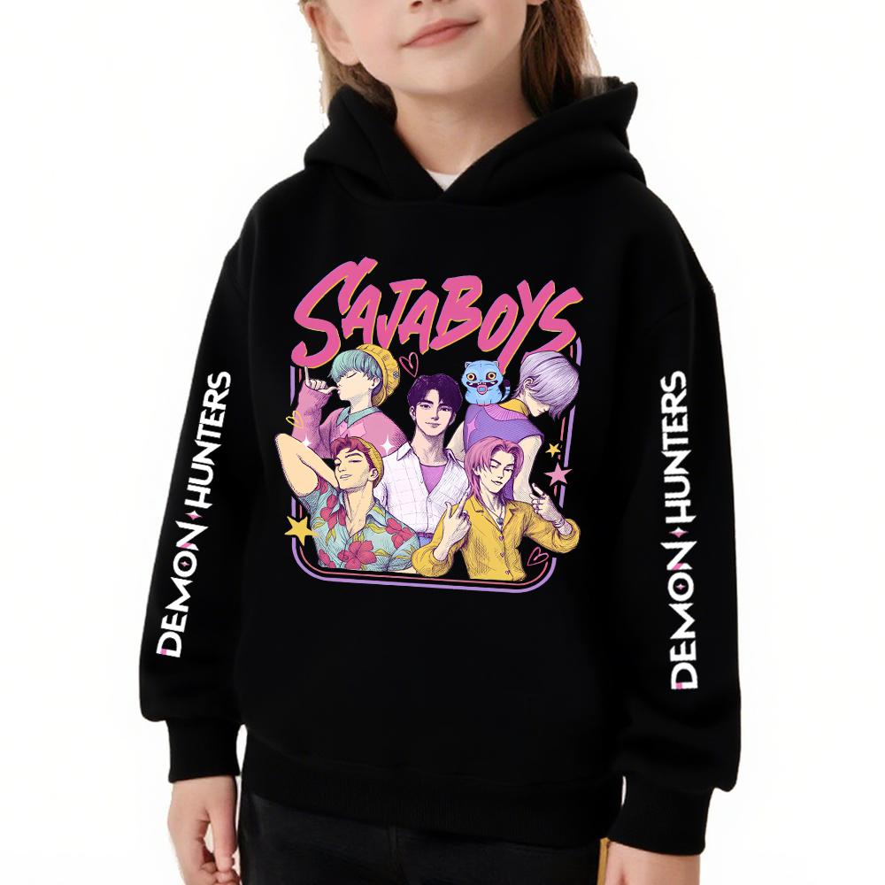 Autumn 3D Kpop Demon Hunter Saja Boys Printed Hoodies Fashionable Casual Sports Long Sleeved Children's Girl Hooded Sweatshirts