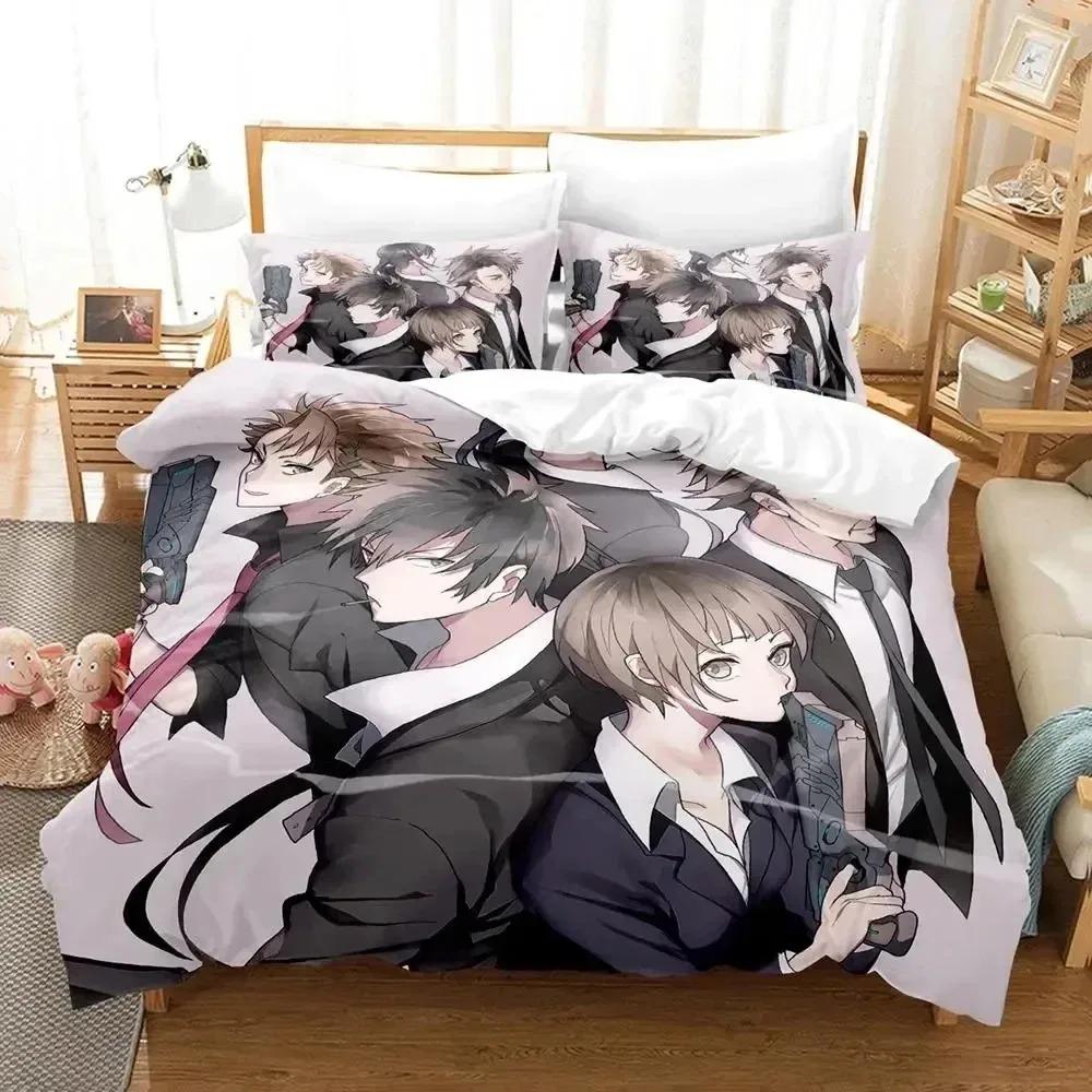 Anime Psycho Pass Bedding Set Duvet Cover Bed Set Quilt Cover Pillowcase Comforter King Queen Size Boys Adult Bedding Set