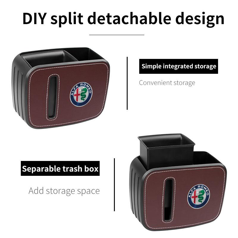 Multifunctional Car Seat Back Organizer box Cup Holder for Alfa Romeo Spider Giulia Giulietta 147 156 159 Mito Stelvio GT Spider