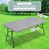 1 Stück rechteckige Tischdecke, elastisches Bettlaken, Kunststoff-Tischdecke für Klapptisch, Outdoor-Picknick-Camping-Tischdecke