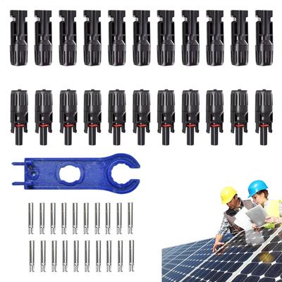 10 Pares Conectores Solares Fotovoltaicos MC4 Eficiência Impermeável Conector de Cabo de Fio Macho e Fêmea Para Cabo Solar Casa Exterior