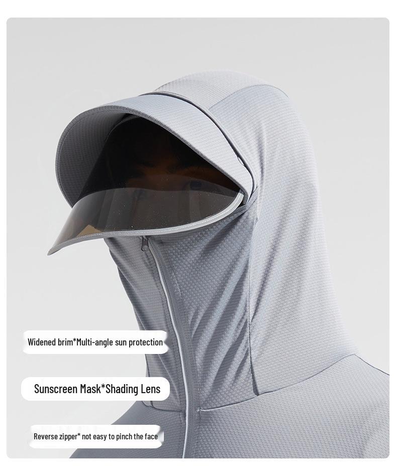 Outdoor Ice Silk Sun Protection Hooded Jacket - Men's & Women's UV-Resistant, Breathable Skinwear for Couples