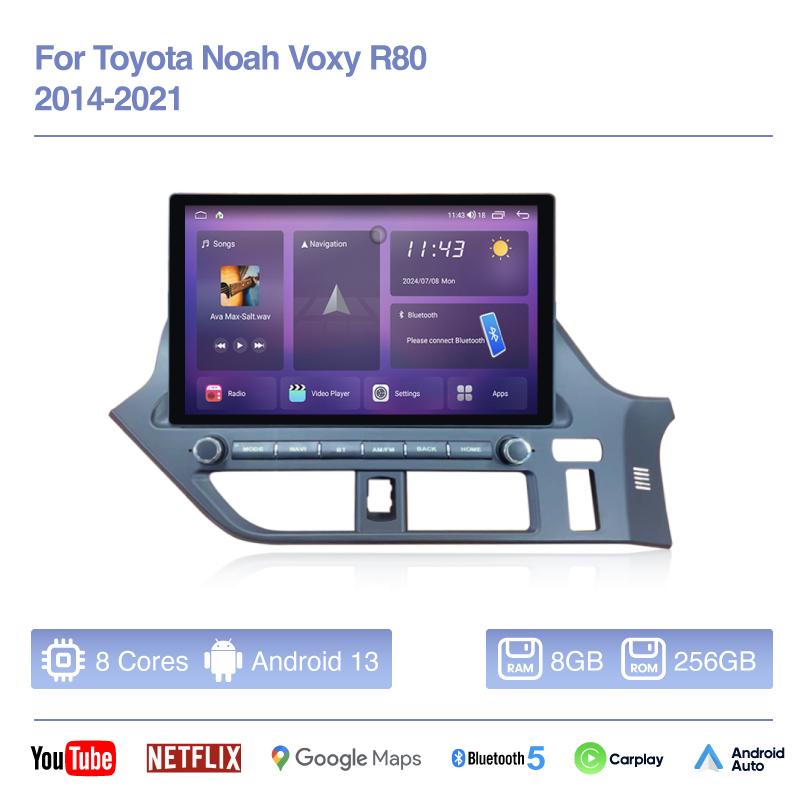 13.3" For Toyota Noah Voxy R80 2014-2025 Car Multimedia Video Player GPS Navigation Radio Android13 Carplay 4G Wifi 360 camera