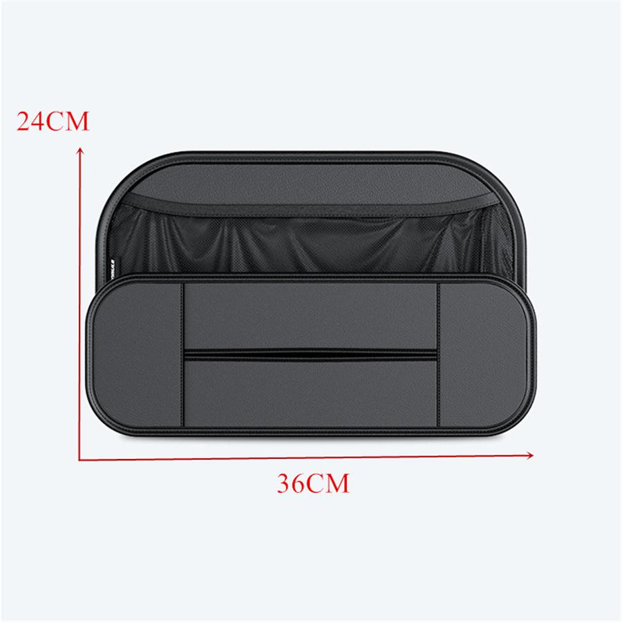 Black PU Leather Car Seat Back Storage Box Organizer Drink Cup Holder Universal
