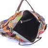 Genuine Leather Crossbody Bag for Ladies  Colorful Striped Pattern  Large Capacity  Unique Shoulder Contrast  Tote Bag