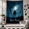 Custom Tapestry Wall Hanging, Halloween Michael Myers Personalized Name Text Home Wall Decor