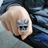 Trendy New Jewelry Satan Ram Horns Devil Ring Skull Goth Anti Men's Ring