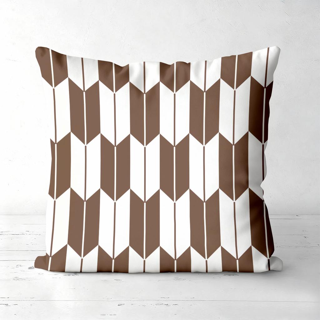 Pieces Brown Geometric Farmhouse Pillow Covers Polyester Sofa Decorative Cushion Cov Headboard Pillow (Without Pillow Core