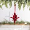 Red Flocked Reindeer Bow Pendant with Dragonfly Wreath for Christmas Tree