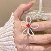 Colorful Beaded Flower Rings For Women Girls Korean  Sweet Large Flower Finger Rings Jewelry Aesthetic Y2K Accessories
