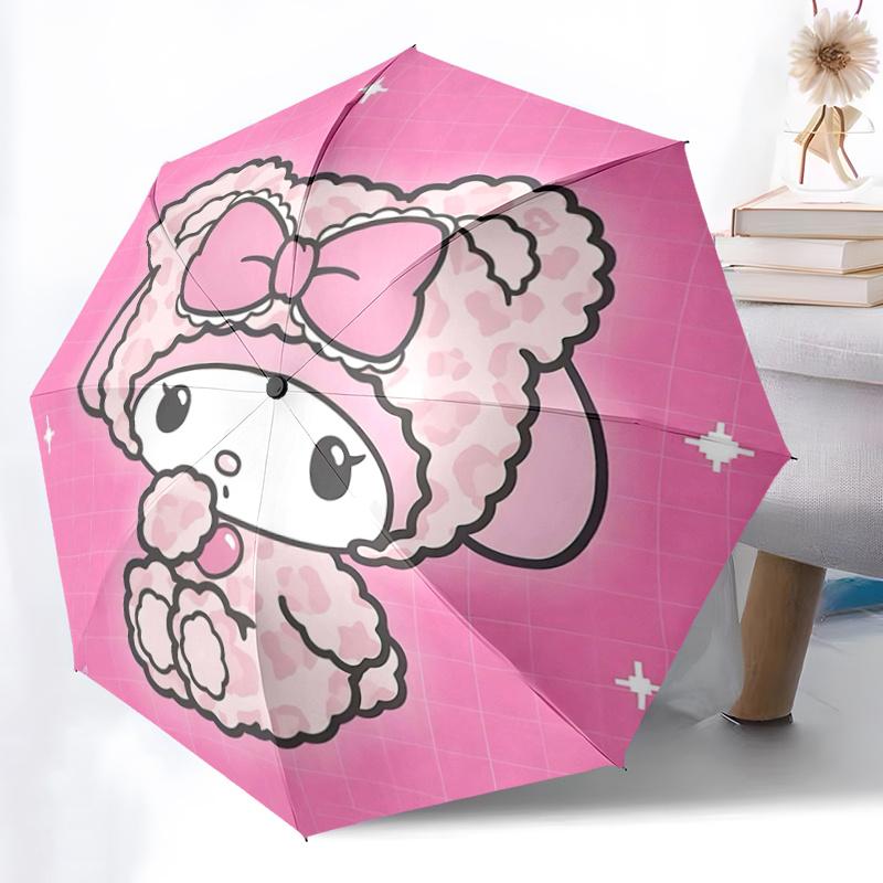 1pc My Melody Automatic Opening/Closing Umbrella with Foldable Design, Iron Frame Outdoor Umbrella for Festivals, Travel, Daily Use, Gift for Fans.Q01