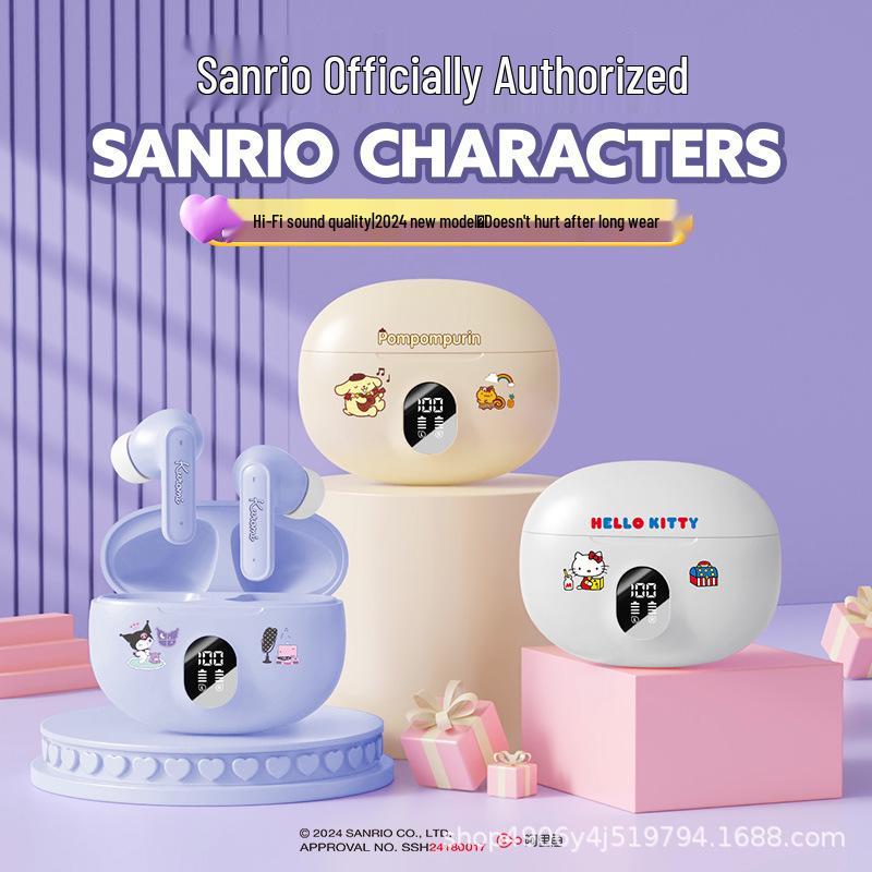 Official Sanrio D56 Bluetooth Cartoon Sport Headphones: Cute Semi-In-Ear Design