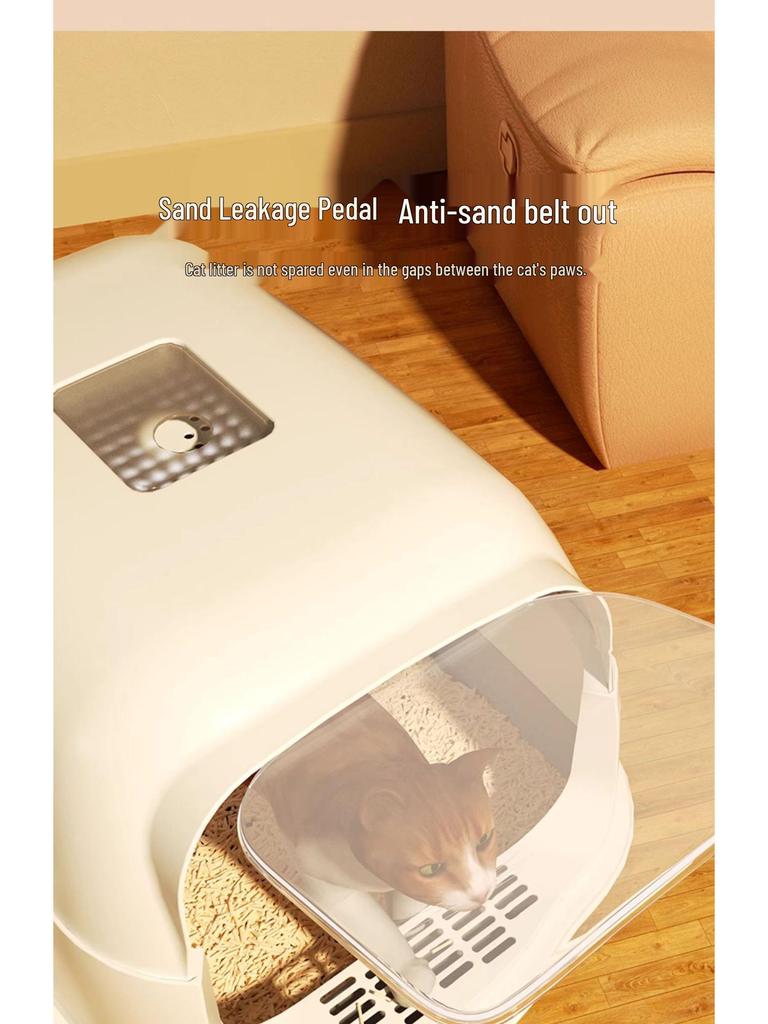 Odor-Proof Enclosed Cat Litter Box with Anti-Tracking & Anti-Splash Features