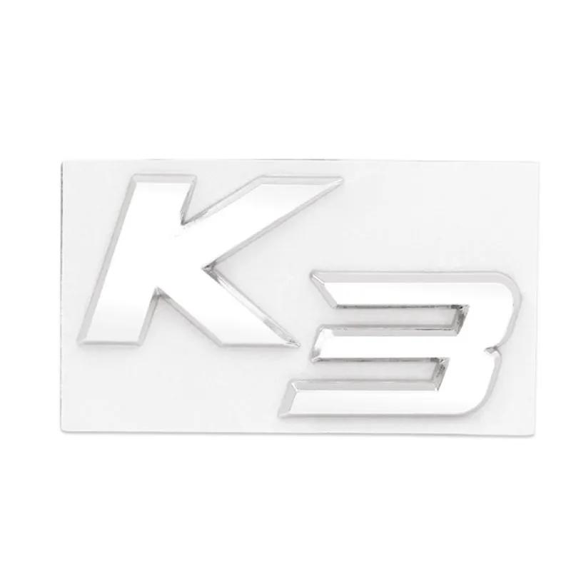 HRHT5 3D Metal Chrome Black K2 K3 K4 K5 KX7 Letters Logo Rear Boot Trunk Emblem Badge Sticker For Kia Car Styling Accessories