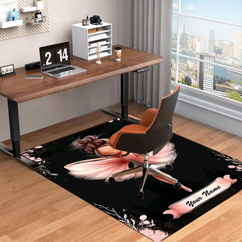 1PC Custom Name Dance Pink Elegance Theme Floor Mat Ideal for Living Room, Game Rooms, Office, Bedroom,Floor Mat Playful Design