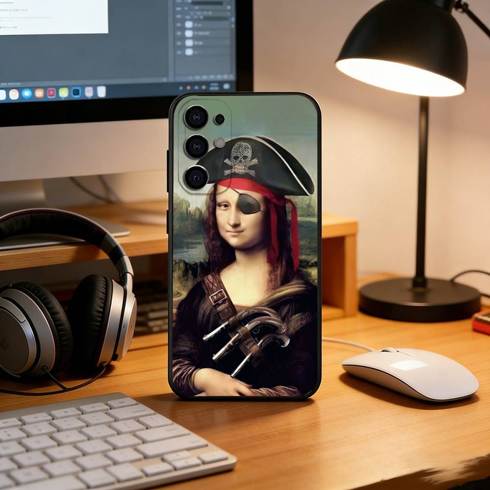 A ridiculous Mona Lisa meme  Phone Case Black Silicone Soft For Samsung S25,S24,S21,S22,S23,S30,Ultra,S20,Plus,Fe,Lite