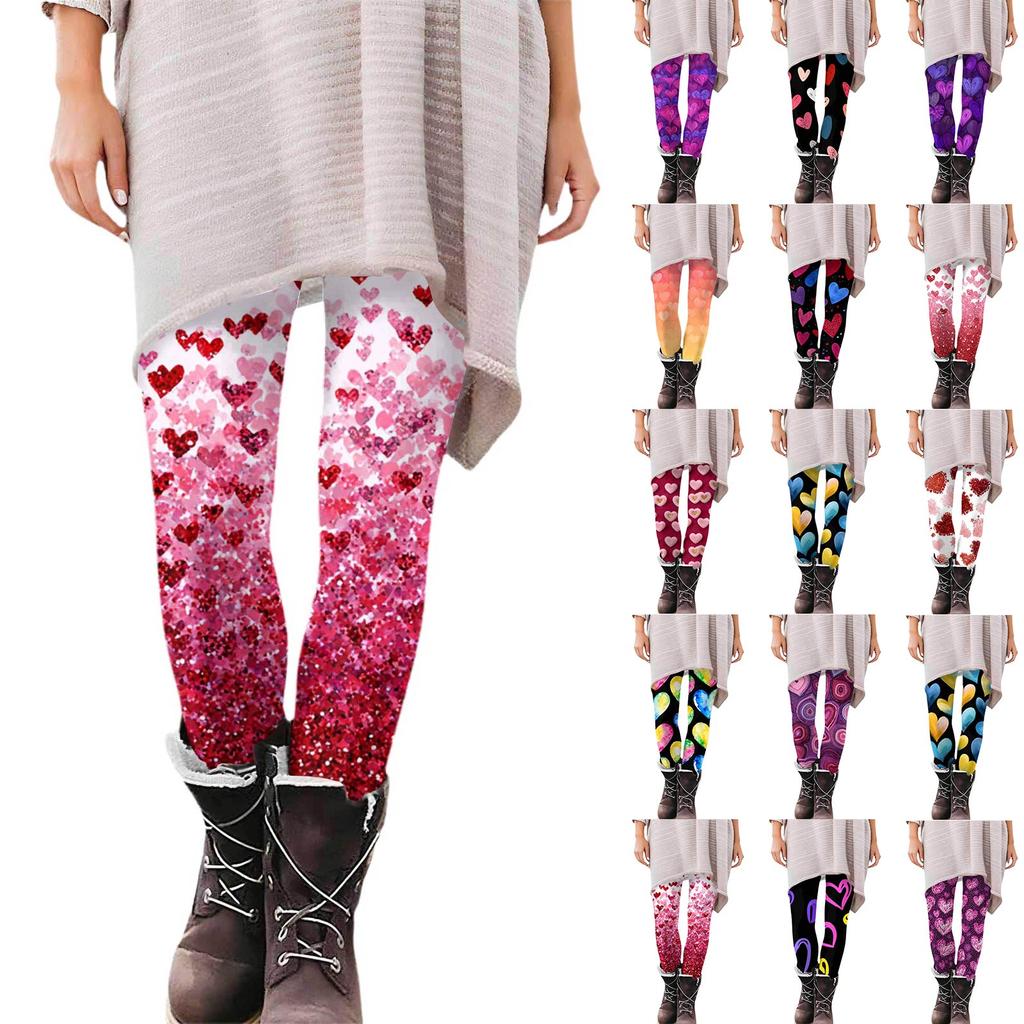 Women's Casual Fashion Print Pants High-Waisted Straight-Leg Skinny Leggings