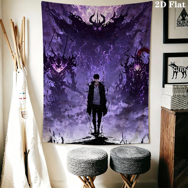 Solo Leveling Tapiz de Pared Estético Colgante de Pared Manta de Tela Impresa Tapices Decorativos para Dormitorio Sala de Estar Decoración del Hogar