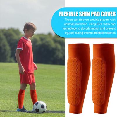 1Pc/2Pcs Soccer Shin Guards Calf Compression Sleeves with Honeycomb Pads Shin Splint Supports for Adults Kids