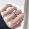 Bi Xiong Ring Niche Design Cold Wind Premium Y2K Sweet And Cool Index Finger Opening Black And White Love Twist Chain Female