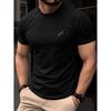 100% Baumwolle Herren T-Shirt Sommer Kurzarm Dünnes Oberteil Trendig Modisch Schlank Täglich Lässig Einfache Linie Pfeilmuster Design