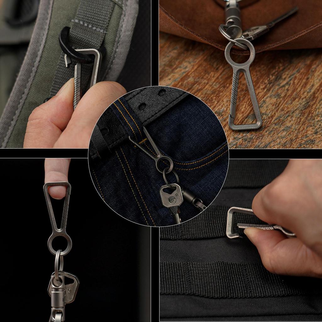 KeyUnity KD00 Titanium Keychain, Keyring, Carabiner, Key, Simple, Key Chain, Fall Prevention, Lost Prevention, Easy Installation, Durable, Gift, KD00
