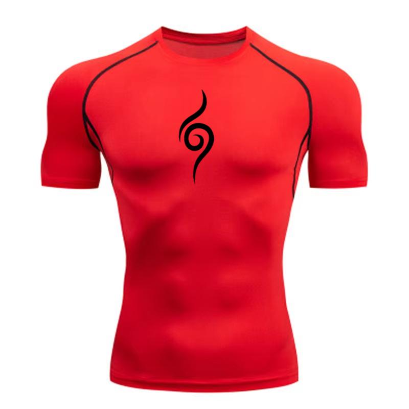 Men s Compression T-shirt Gym Running Quick Dry Fitted Sportswear Men s Fitness Breathable Printed T-shirt Short Sleeve S