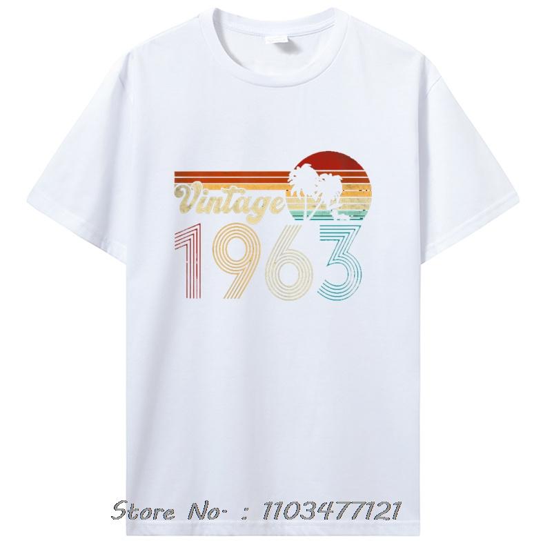 Anniversaire Vintage 1963 Vieux Cadeaux T-shirts Vintage T-shirts Graphiques d'Été Vêtements Streetwear T-shirt Oversize hommes T-shirt en Coton