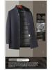 Men's Mink Fur Tunic Suit: Stand Collar, Detachable Goose Down Lining, Double-Sided Wool, Mid-Length Winter Coat