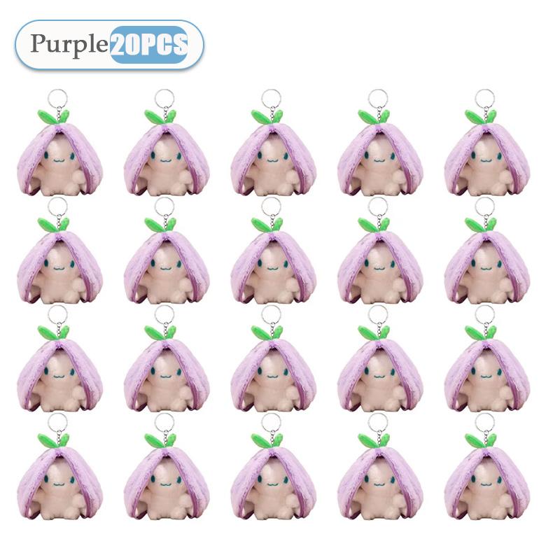 1-20PCS Funny Joy Kawaii Fruit Bunny Plush Toy Cute Carrot Strawberry Turn Funny Joy Rabbit Plush Toy Kids Birthday Easter Gifts