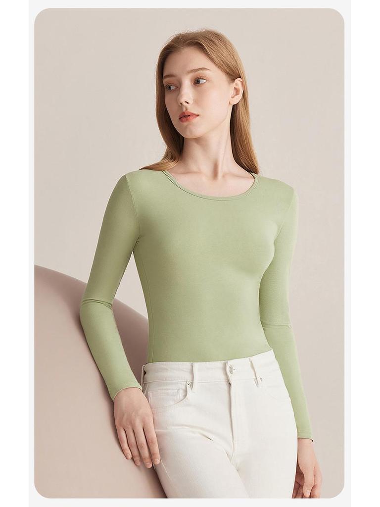 Damen 5A Antibakterielles Xinjiang Baumwoll Thermo-Unterwäsche Set - Dünn, Reine Baumwolle, Milbenschutz, Herbst/Winter, Oberteil & Hose.