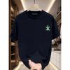 European Size Heavyweight Pure Trendy Print Short-Sleeve T-Shirt for Men, New Summer Collection In Large Sizes, Versatile Casual Top