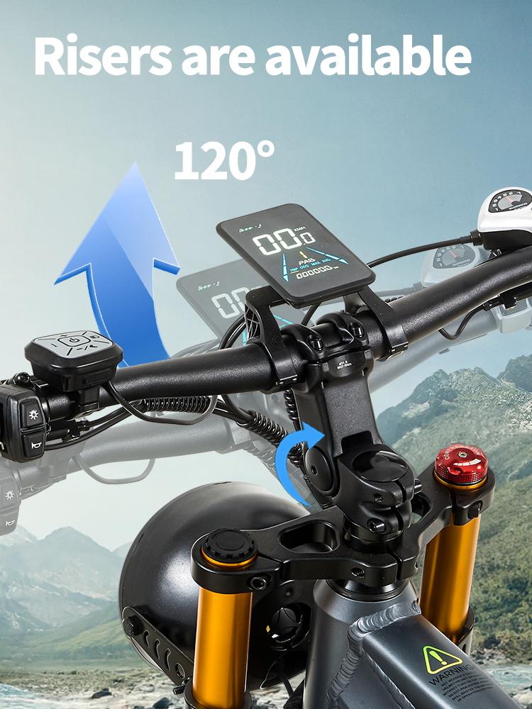 BURCHDA-RX80 electric bike for adults, 1500W motor, 48V 20AH battery, 26’ wide off-road tyres, mountain and snow electric bike, off-road bike