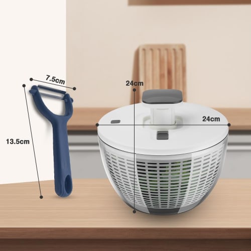Salad Spinner, Drainer, Vegetable Drainer, Rotating Type, Manual Dehydrator, 6L Large Capacity, Salad Chicken Maker, Dehydrator with Detachable Draine