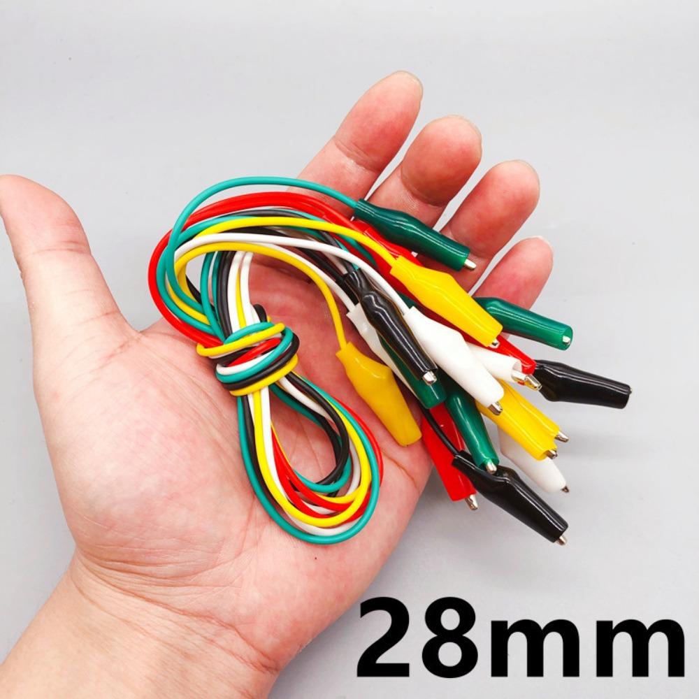 

10Pcs Double-ended Alligator Clips Insulated Mixed Colors Test Leads Alligator Clip Welding Stamping Crocodile Clips