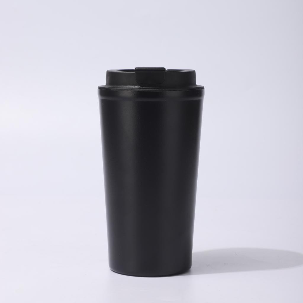 500ml Double Wall 304 Stainless Steel Coffee Cup, Leakproof Flip Lid Vacuum Insulated Travel Mug for Office Car Daily Use