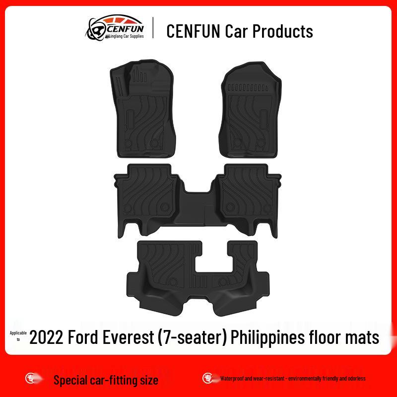 Ford Everest 2022 TPE Floor Mats: Eco-friendly, Odorless, Waterproof, Star River Design for 7-Seater