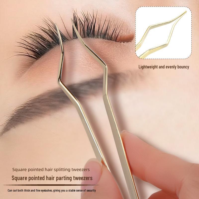 Stainless Steel Eyelash Tweezers - New Separating Clip for False Lashes