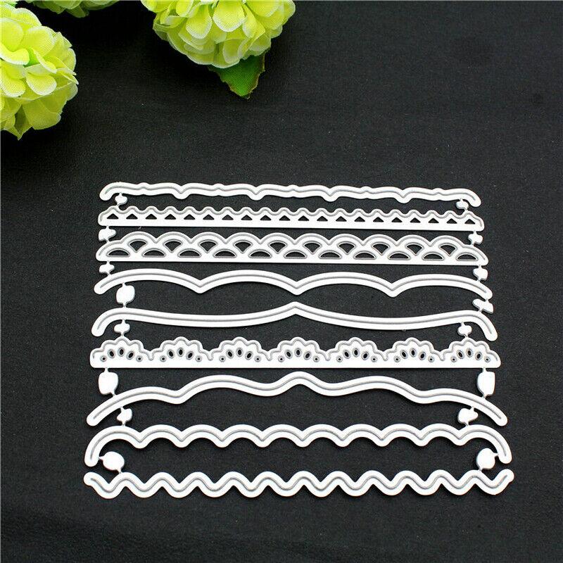 Lace Cutting Dies Metal Stencil DIY Scrapbooking Album Paper Card Embossing Decor Craft Art Edge Wave Lines