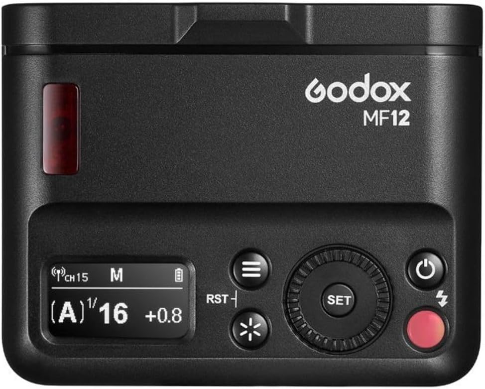 Godox MF12 Macro TTL Flash Wireless Lithium Compatible with and Panasonic Flash, Off-Camera Speedlight, 12W, 2.4G Control, TTL/M Mode, Built-in