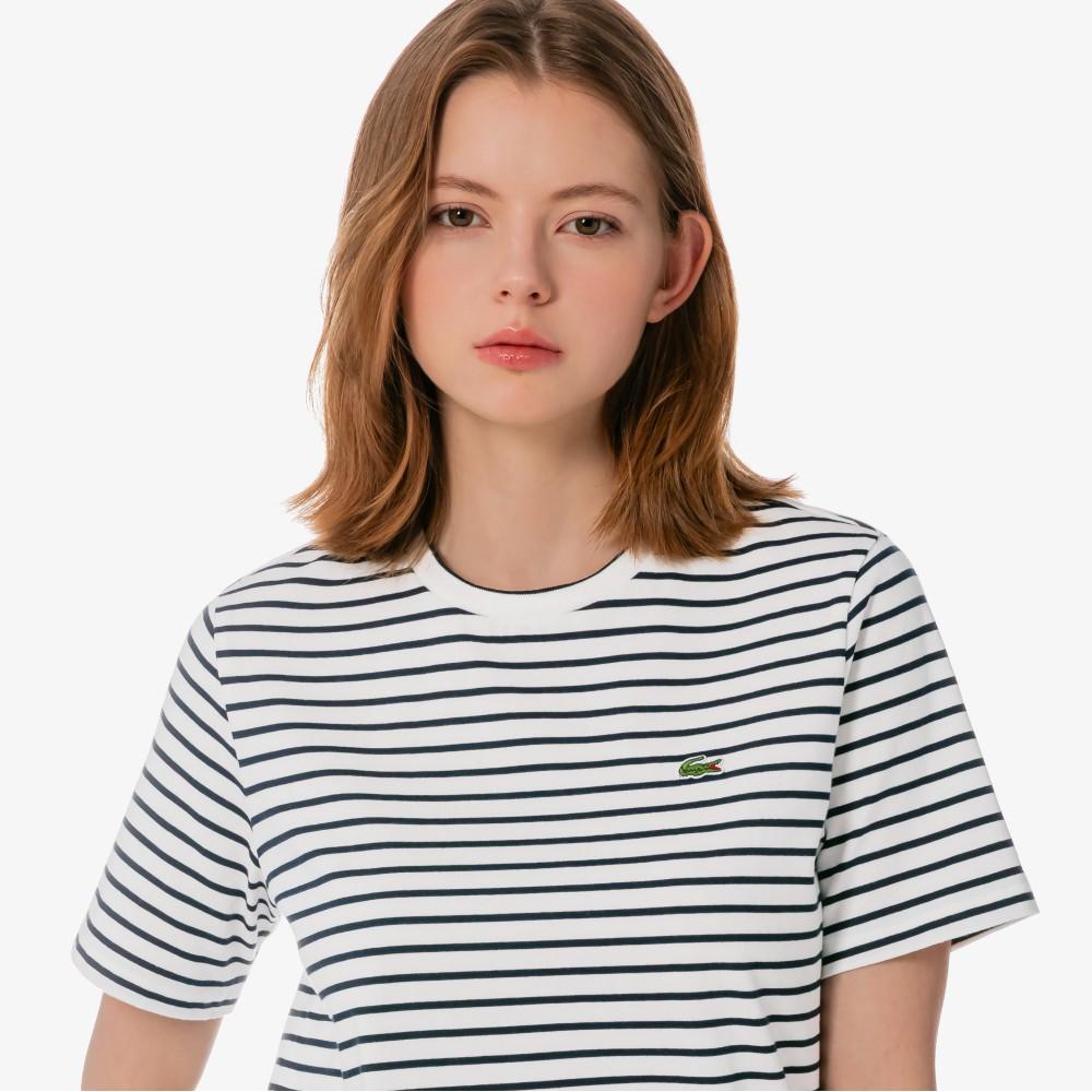 [Lacoste] Women's Striped Short-Sleeve T-shirt TF262E-56G166