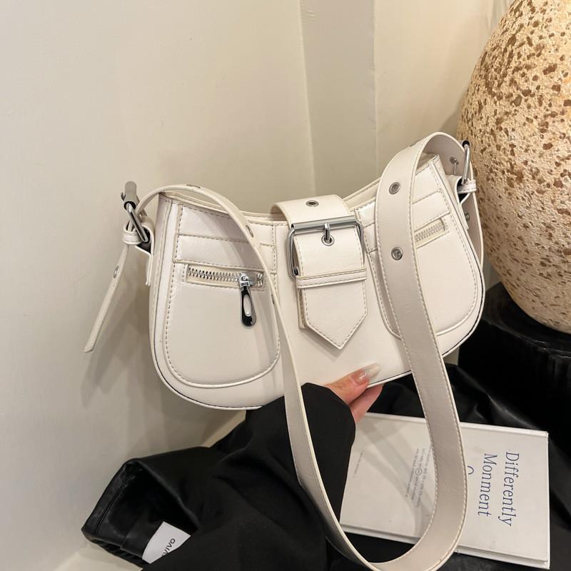 IELGY Niche Design Saddle Bag Simple Retro Underarm Bag
