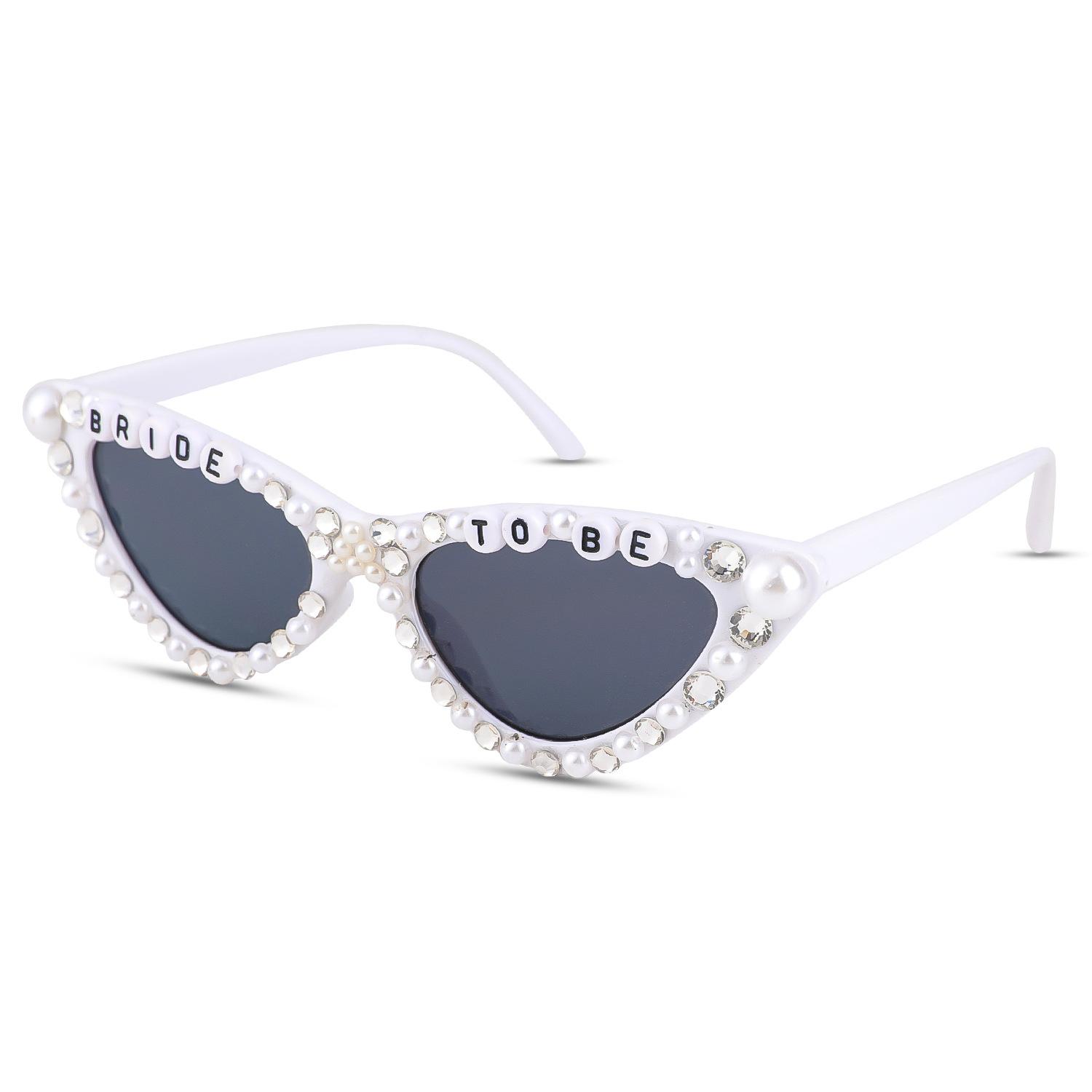 JYL Sunglasses Cat Eye Cross Border Uv Protection Pearl Elegant Party Use 180-1 A-16245