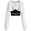Lente Herfst Dames Mode Crop Sweatshirt Letter Sling Print Broek 1 of 3 Delige Set Dames Cool Streetwear Outfits Tops Broeken